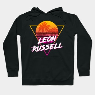 Leon Russell - Proud Name Retro 80s Sunset Aesthetic Design Hoodie